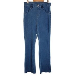 Blue Flare Leg Jegging Material Jean Pant Small Soft Pull On Hue Cotton Blend‎